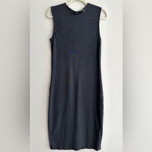 Vince Grey Ribbed Tank Top Midi Dress, Bodycon Dress, Size Small